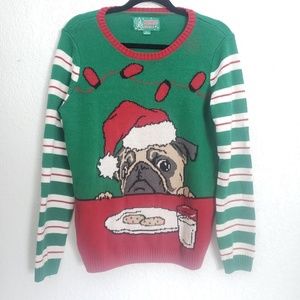 UGLY CHRISTMAS SWEATER XL PUG DOG WOMEN'S  HOLIDAY